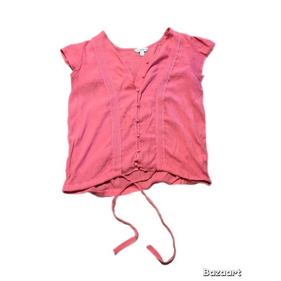 COUNTERPARTS Women’s Pink Button Down Blouse Size Large. - Picture 5 of 11